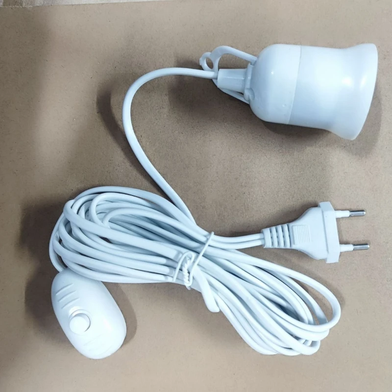 E27 Lamp Holder LED Light Bulb Hanging Lamp Holder Wire with Switch Plug EU/US