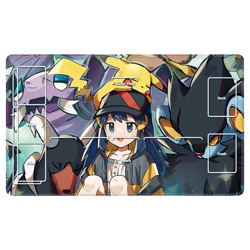 60*35*0.2cm Anime Pokemon gra PTCG dedykowana mata do gry w karty bitwa przeciw trenera Lillie Acerola Marnie Dawn kolekcje zabawki