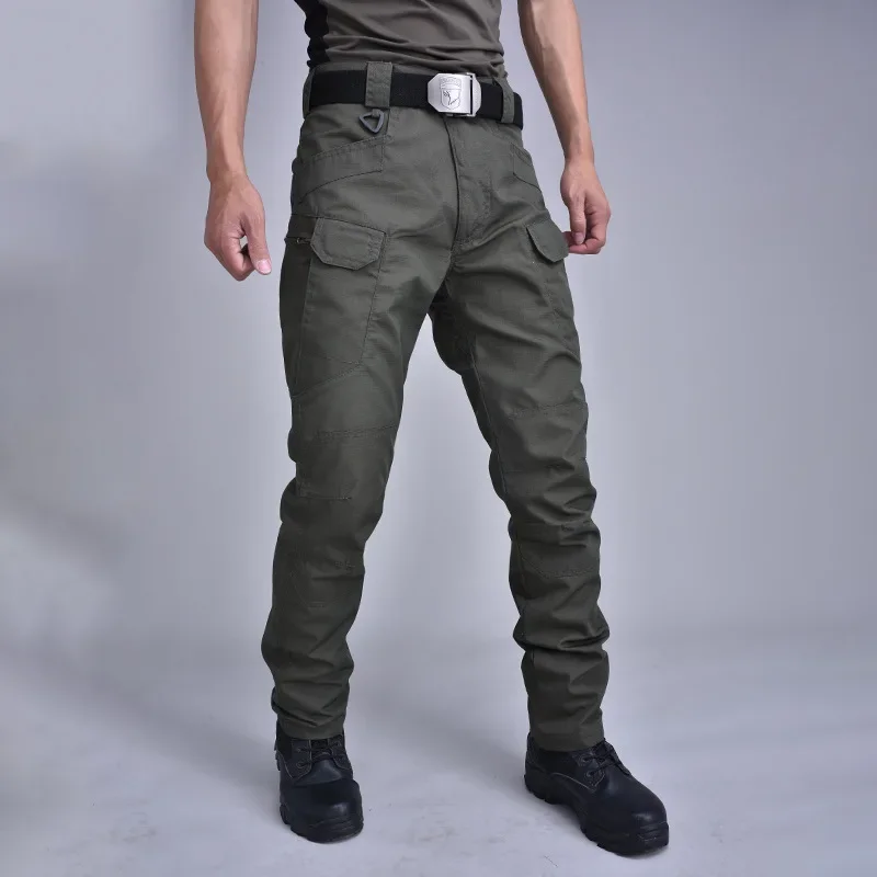 Men's slim army fan pants outdoor overalls straight training pants