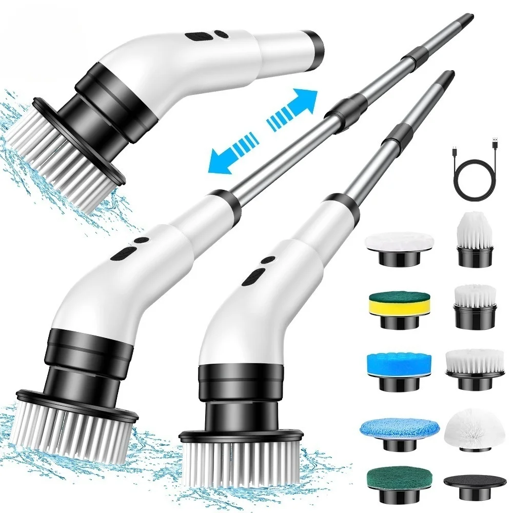 

9-in-1 Electric Cleaning Brush Wireless Telescopic Handheld Kitchen Floor Bathroom Cleaning Toilet Brush Home Appliances