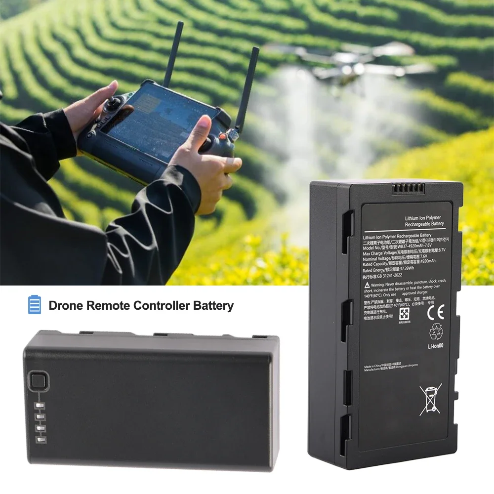 WB37 Replacement Battery For DJI RC Plus CrystalSky Cendence Remote Controller FPV D-RTK 2 7.6V  4920mAh