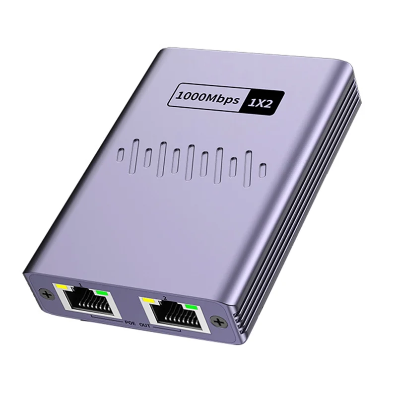 POE Network Cable Splitter 1 To 2 Gigabit Network Splitter Simultaneous Network Three-Way Transfer Network Switch-AAAE