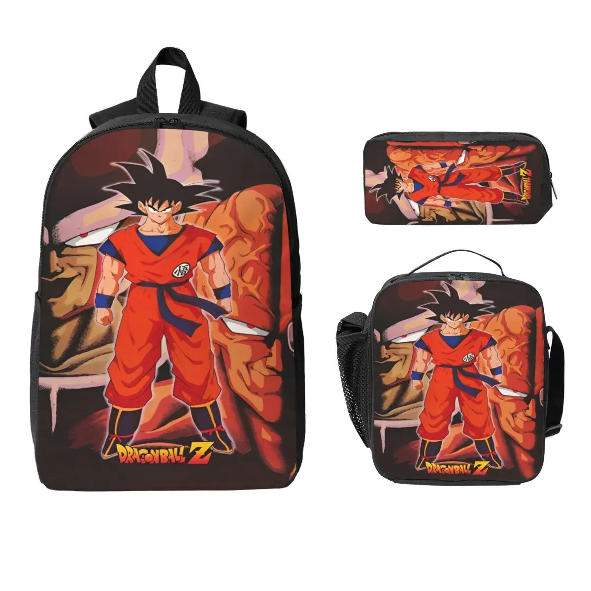 

3Pcs DragonBallZ Accessories Backpack Set for Girls Boys Pencil Boxes Bookbag Sets with Lunch Box For School Students Knapsack