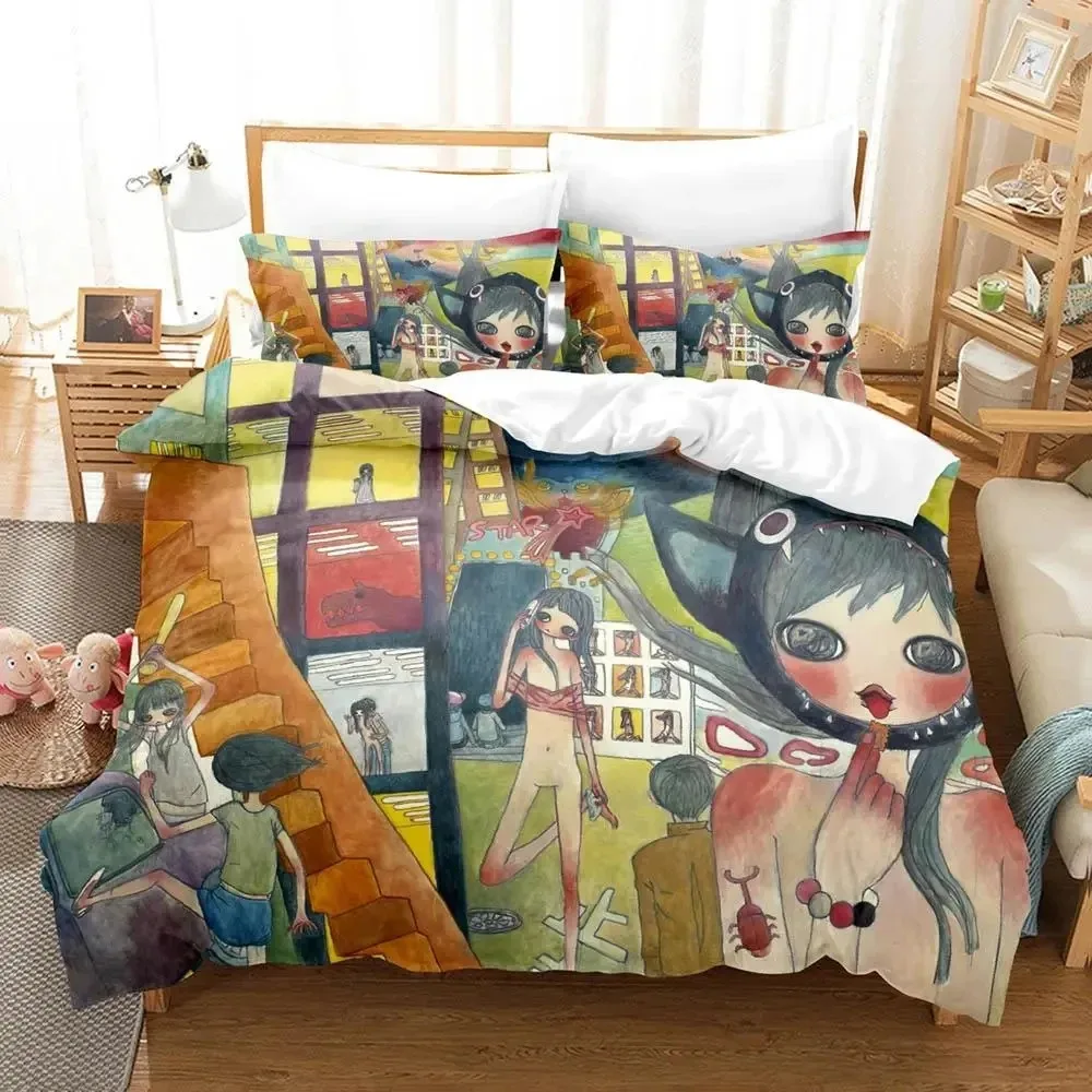 Anime Aya Takano Bedding Set Boys Girls Twin Queen Size Duvet Cover Pillowcase Bed Kids Adult Fashion Home Textileextile