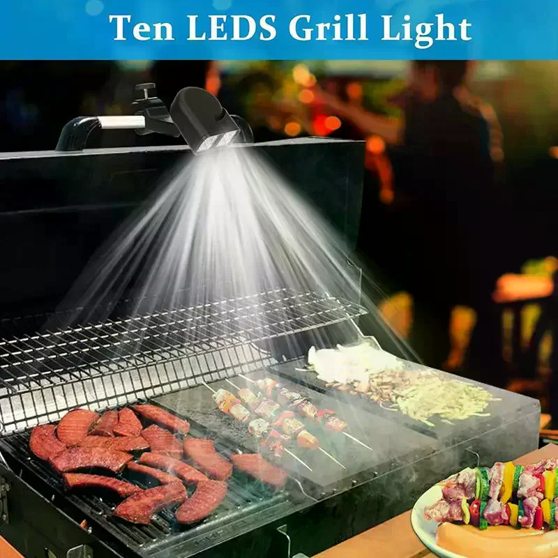 

Barbecue Grill Light-Touch Switch 10 High-density LEDs BBQ Light-Heat Resistant Grilling Accessories Handle Mount