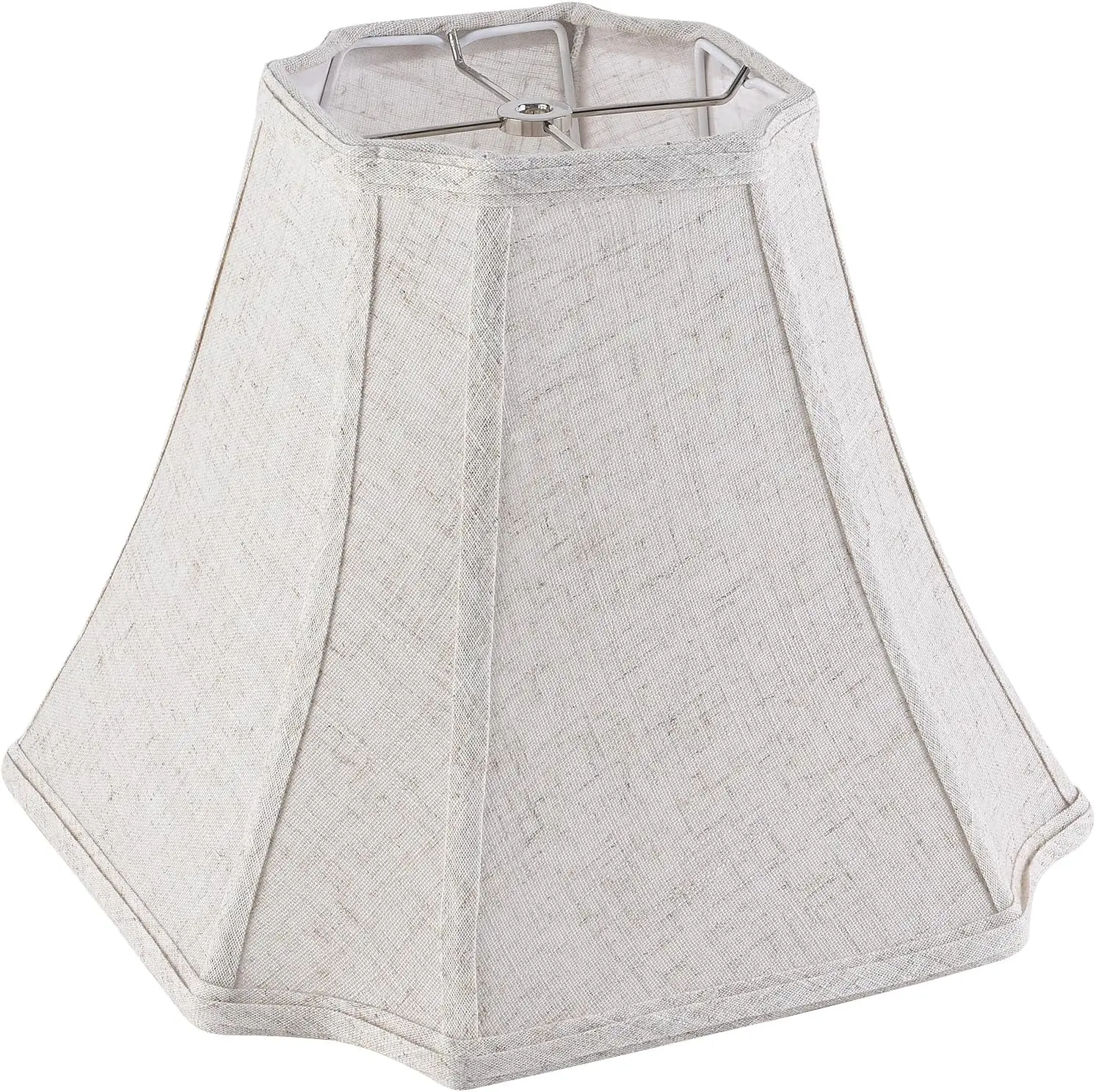 

Oatmeal Linen Square Cut Corner Bell Lamp Shade Medium Lampshade 6.25×6.25''Top13×13''Bottom×11''Hight(Spider) Rustic