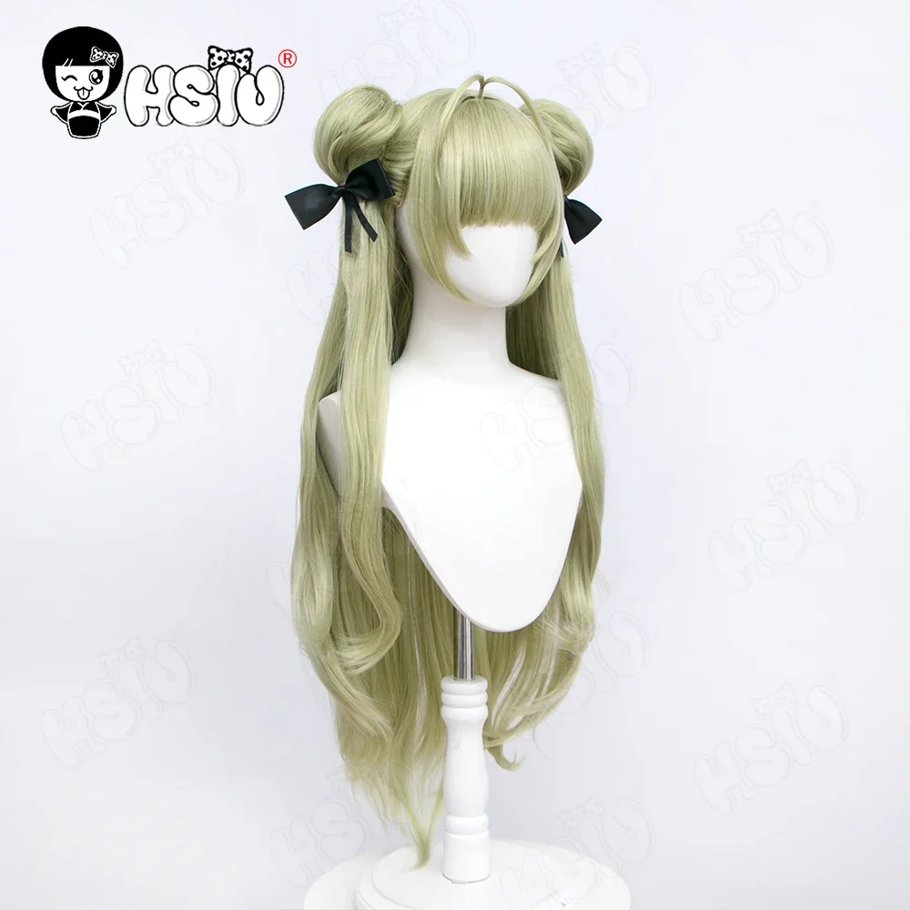 NIKKE-Perruque de cosplay Soda, cheveux longs, verte soda, double queue de cheval, 90cm