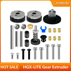 HGX-LITE 압출기 기어, CR-10, 10S, Ender-3,V2 시리즈용, 전체 금속 경화 강철, 감소 기어 압출기, 3D 프린터 액세서리