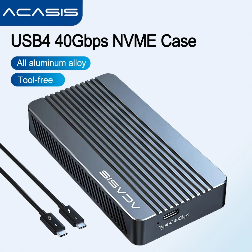 Acasis 40Gbps USB4 M.2 NVMe SSD Case Compatible Thunderbolt 3/4 /5 USB-C M2 NVME SSD Enclosure JHL7440 for M1 M2 Pro/Max Macbook