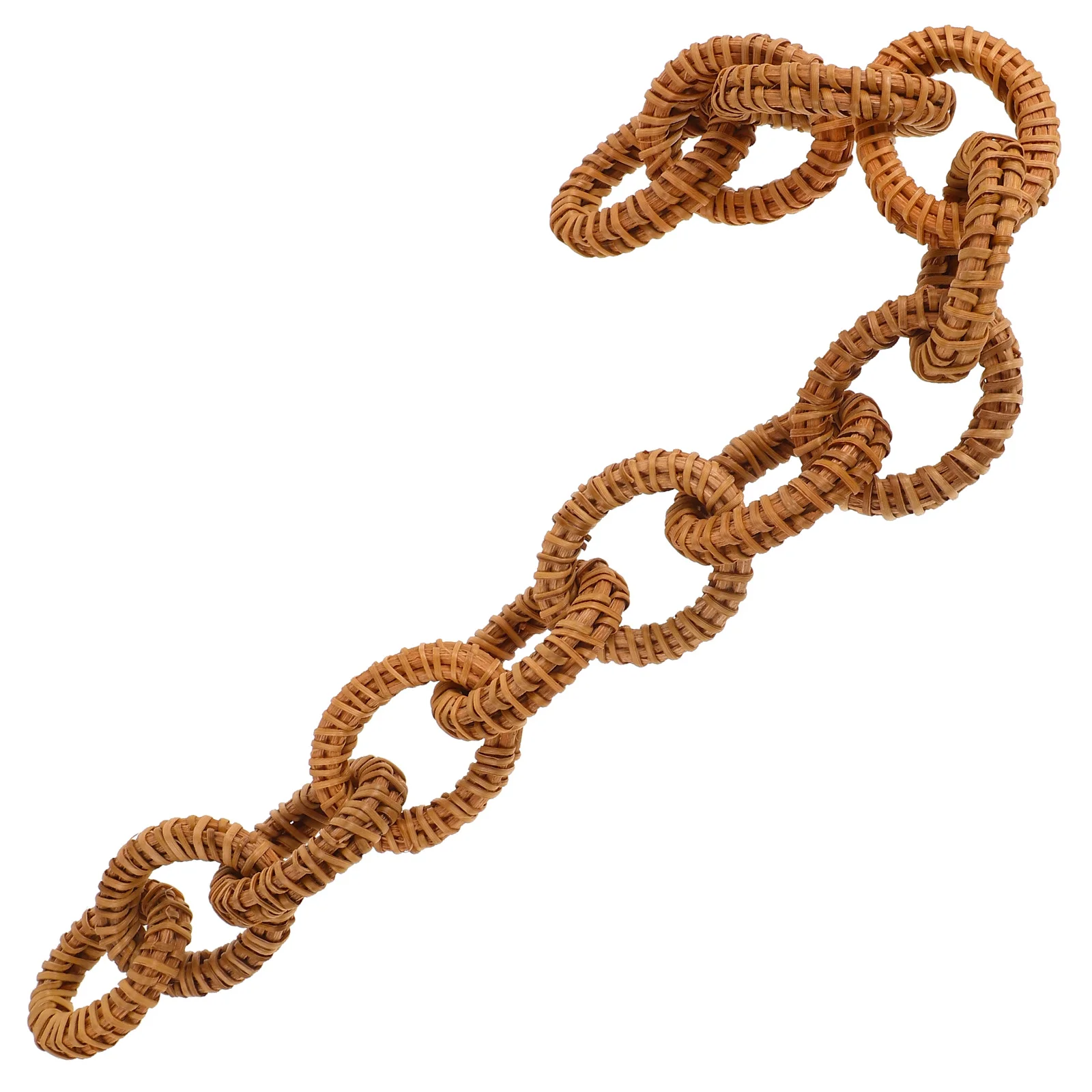 

Rattan Woven Link Chain Hanging Decoration Rustic Vintage Style Chain Ornament for Home Living Room Bedroom Apartment
