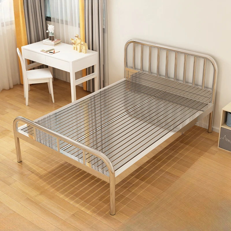 

Stainless steel m double bed 1.52m single 304 thickened apartment dormitory wrought iron