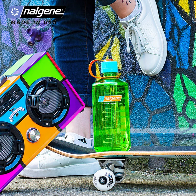 Nalgene 1L Narrow Mouth Water Bottle Tritan Leakproof Lightweight Durable Sports Cup for Hiking Camping Outdoor Travel Gym