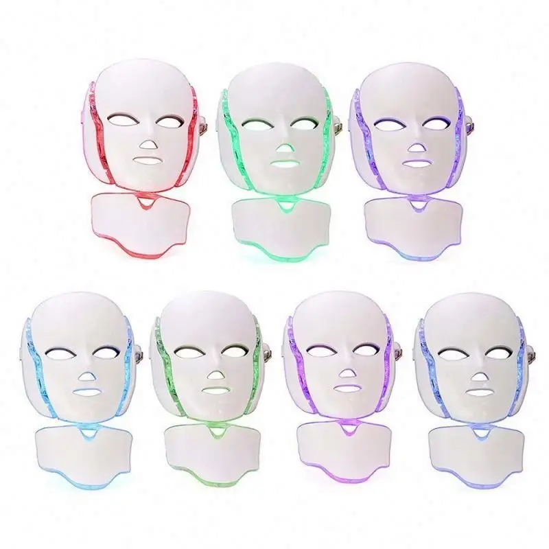 Mlike Beauty Factory 7 colors LED face mask with neck rejuvenating mask anti-pimples beauty equipment