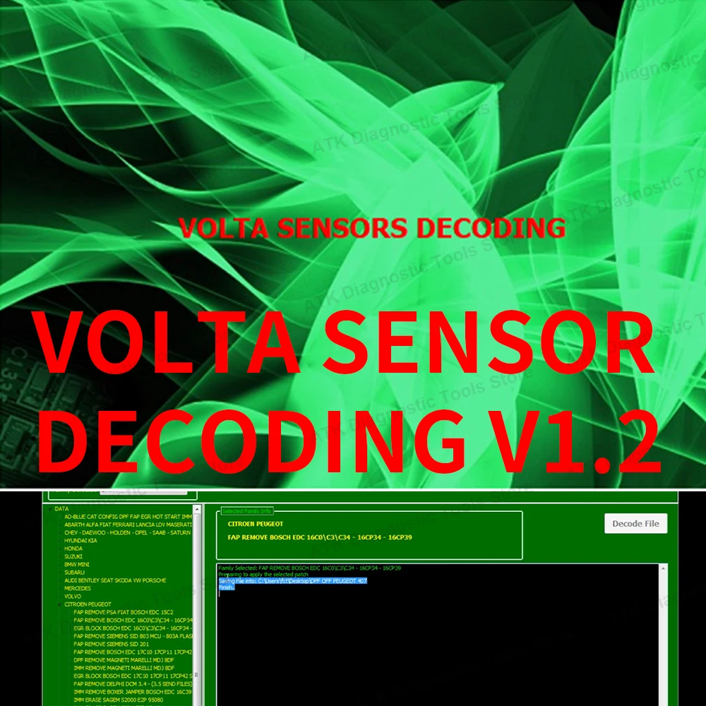 

VO-LTA SENSOR DECODING V1.2 for Car Truck Bus Tractor Car Repair Tool Diagnostic Tools 2024 Newest software