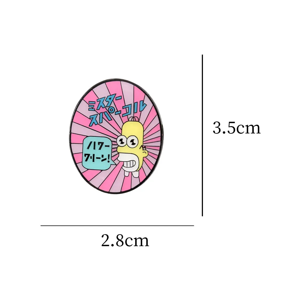 American Sitcom Comedy Cartoon Metal Enamel Lapel Pin Fashion Jewelry Gift