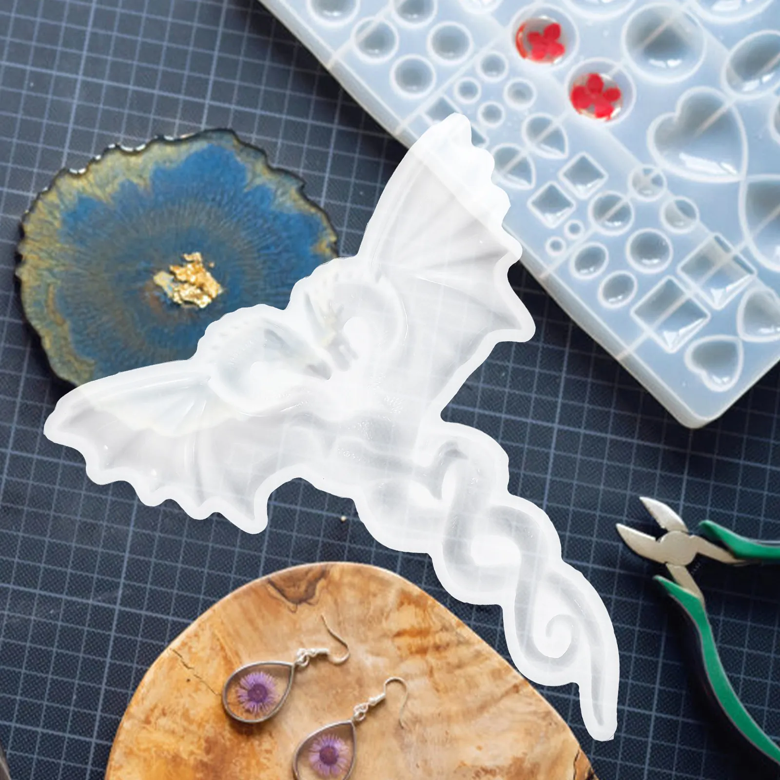 

Силиконовая форма для литья из эпоксидной смолы «Пара драконов», гибкие декоративные формы для творчества, силиконовые формы для поделок из смолы