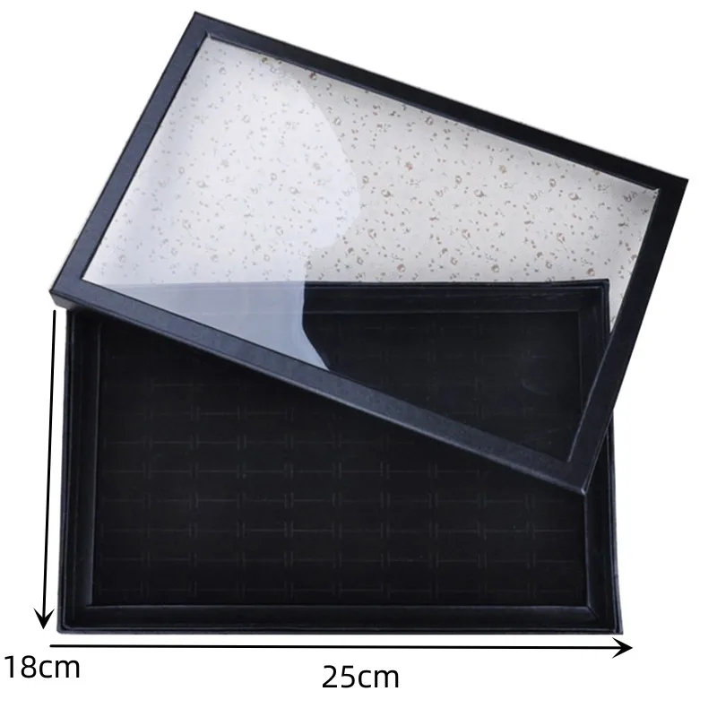 100 Holes Black Velvet Ring Insert Display Jewelry Storage Box Holder Showcase Ring Earring Jewelry Display With Lid