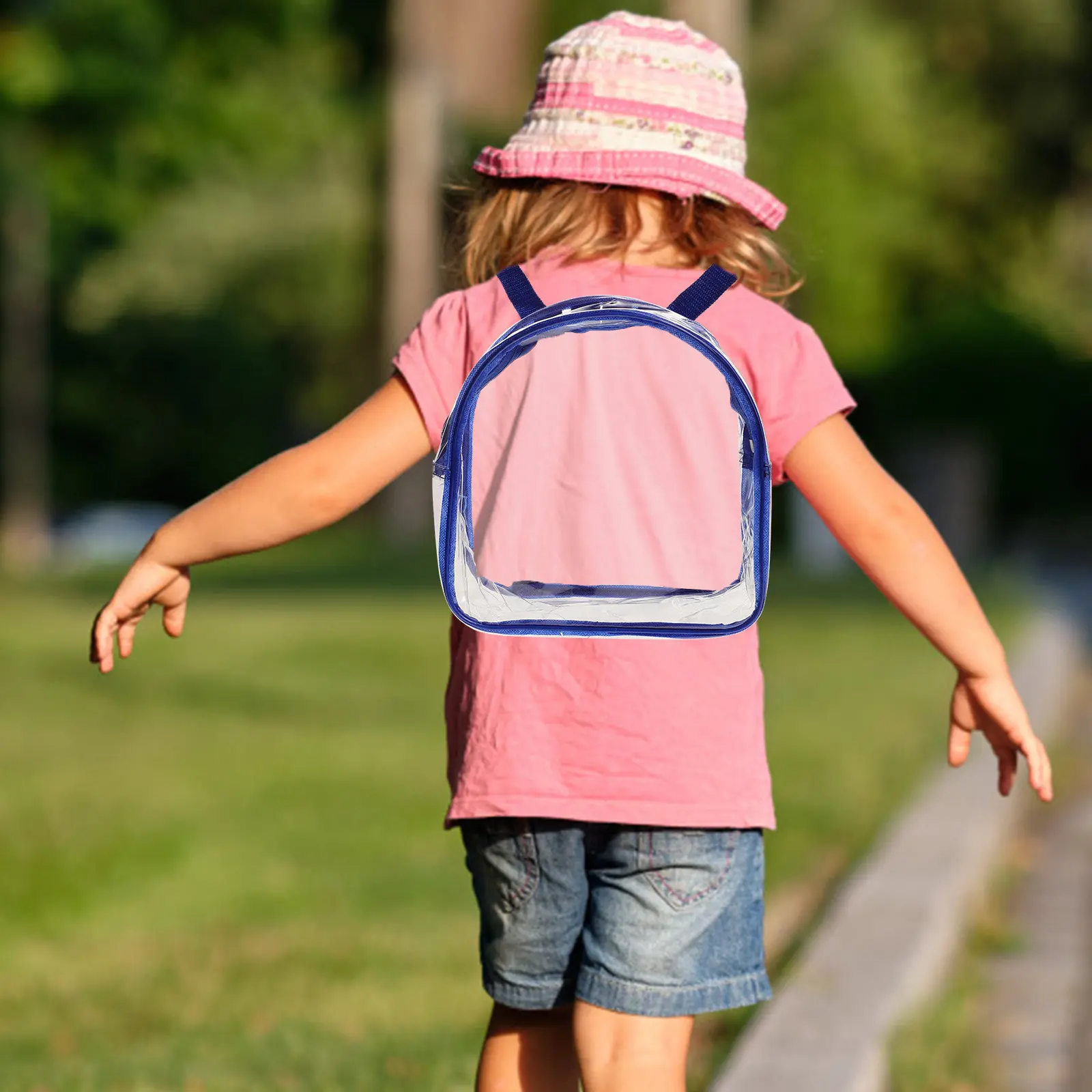 

Прозрачный рюкзак из прочного ПВХ-материала, легкий, для школы, работы, путешествий, одобрен для использования на стадионах, незаменим для фестивалей