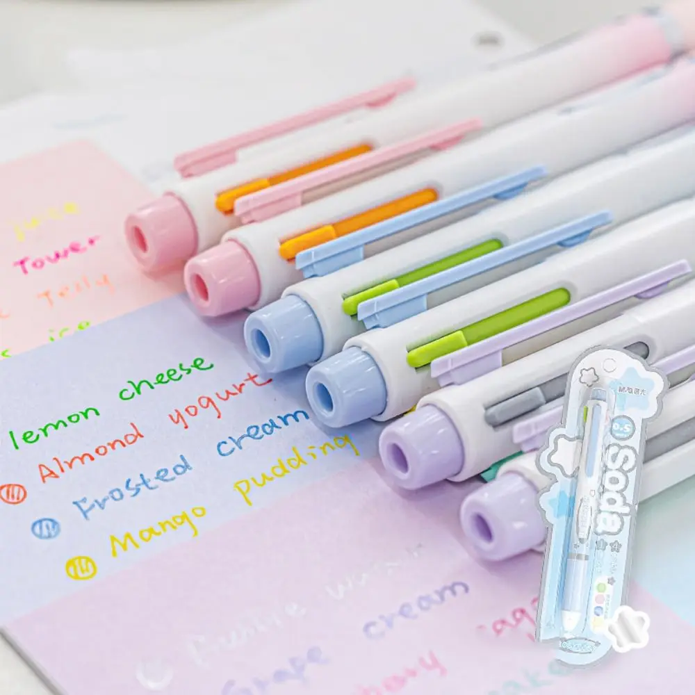 Multifunctional Four in One Ballpoint Pen Fine Flash Stationery Four-colors Gravity Pen Creative Pencil