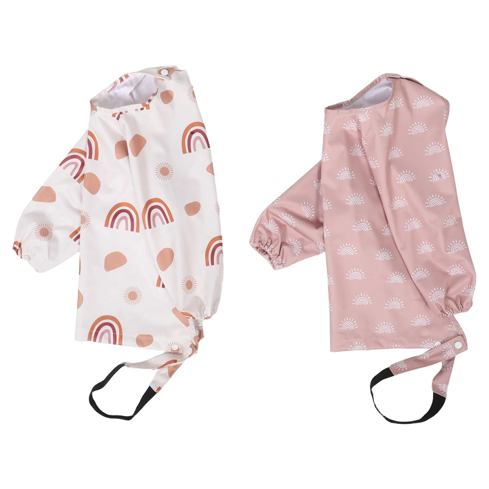 

2Pcs Baby Bib Smock Waterproof Long Sleeve Children's Apron Feeding Coverall Toddler Eating Bib Water Proof Apron