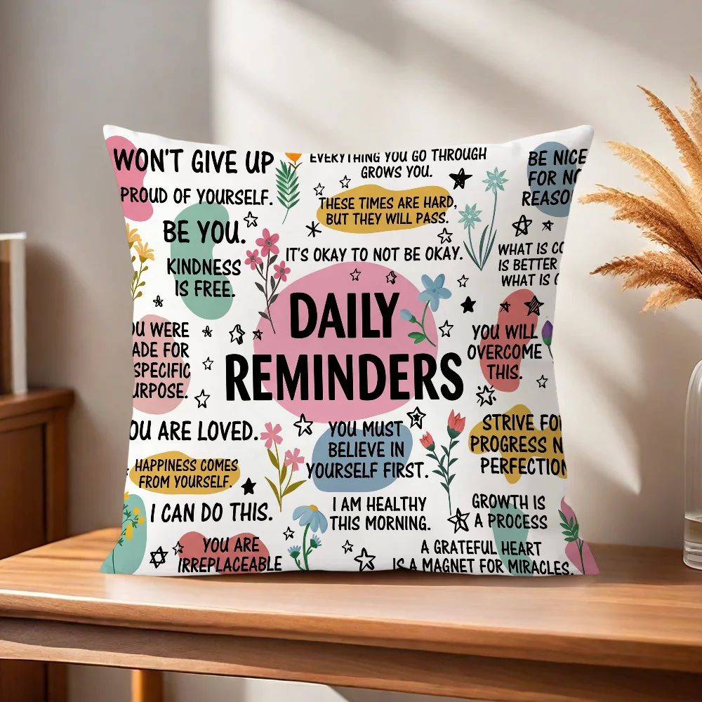 Inspirierender täglicher Erinnerungskissenbezug Kissenhülle für Zuhause, Sofa, Wohnzimmer, Büro, Café, Auto. – Detail 3