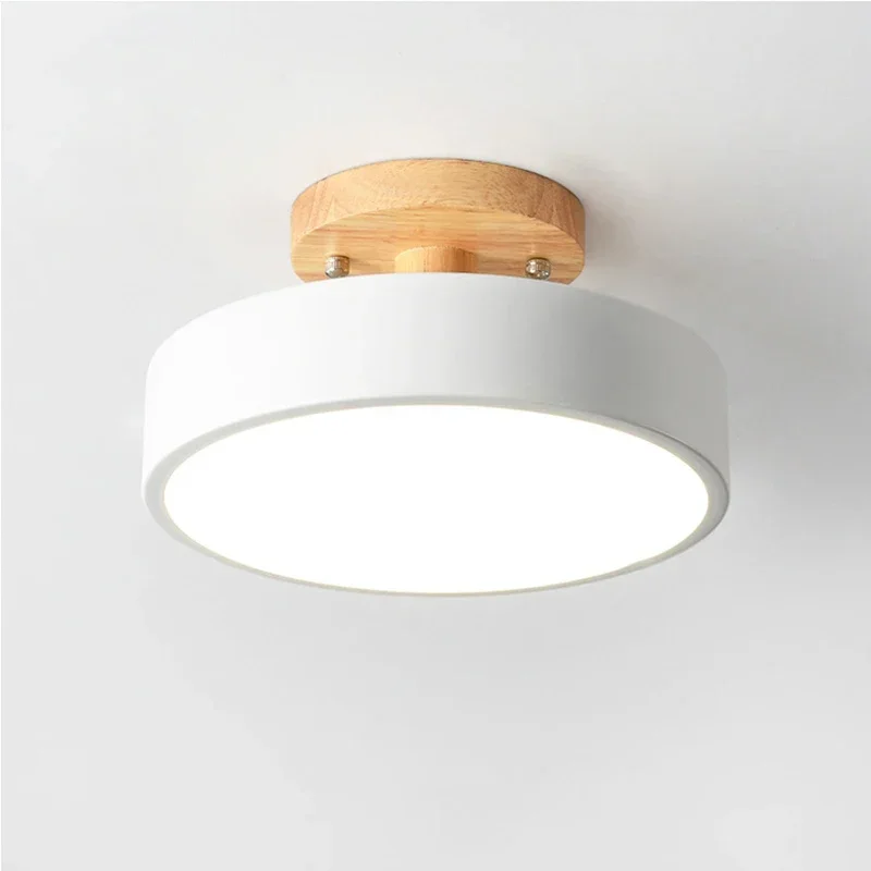 Nordic Entree Hal Plafondlampen Balkon Hout Ronde Garderobe Eetkamer Studeerkamer Licht Badkamer Industriële Verlichting