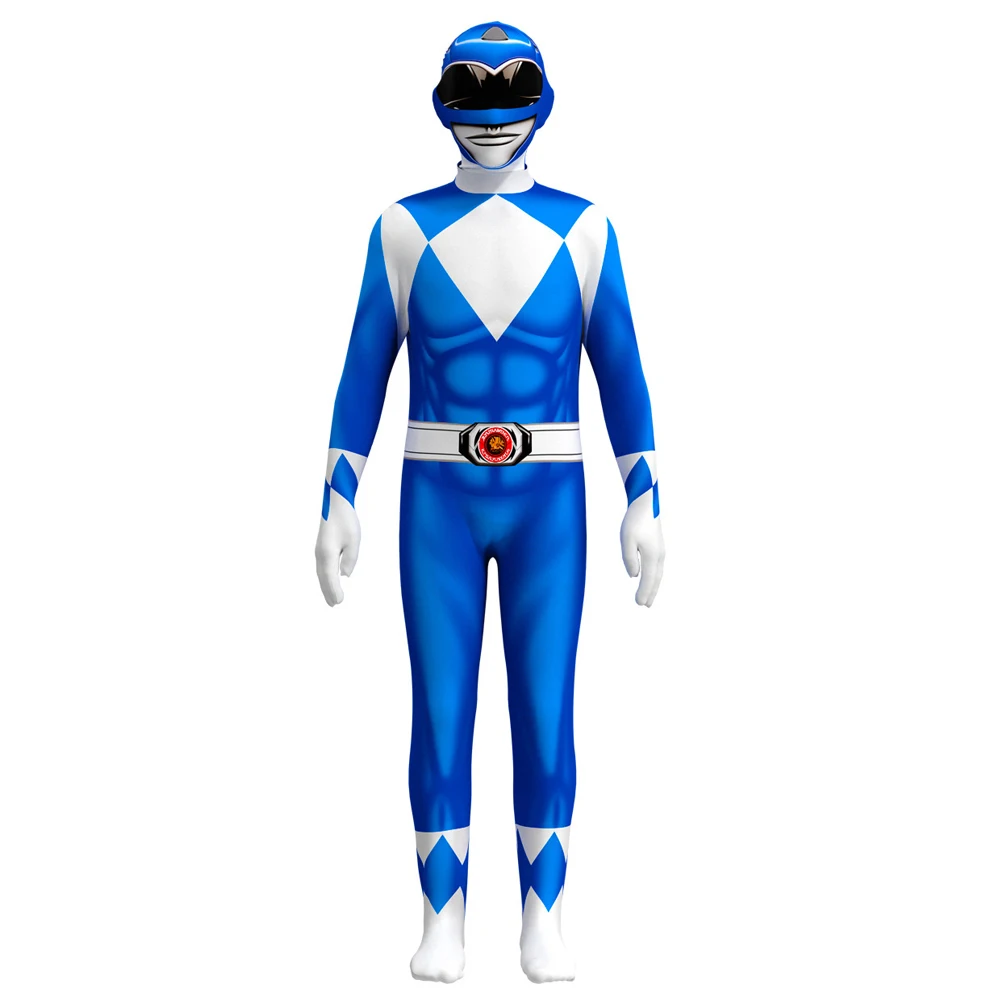 New Power Samurai Rangers Costume Cosplay Adult Kids 3D Style Jumpsuit Dress Party Zentai Suits High Quality