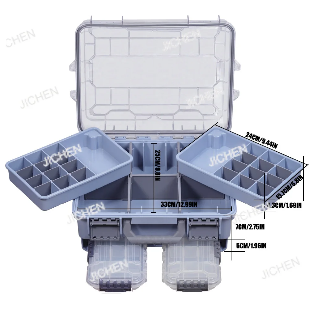 

Новый большой портативный водонепроницаемый многофункциональный двухслойный ящик для инструментов с большой вместимостью