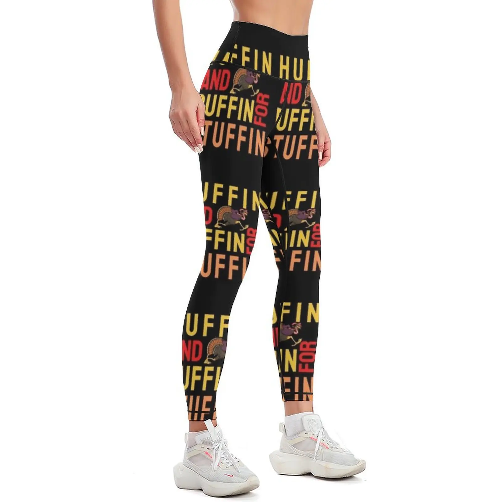 Cute Huffin & Puffin for Stuffin Thanksgiving Turkey Trot 5k Race Leggings sporty woman gym Sports female Womens Leggings