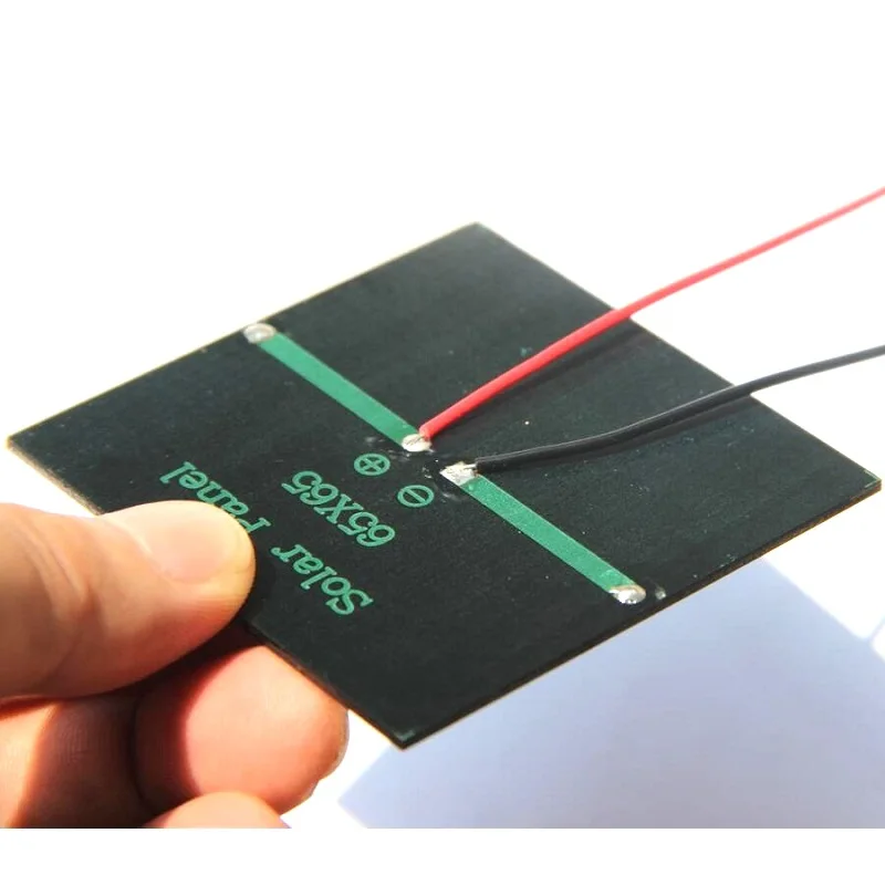 BUHESHUI 5.5 فولت الخلايا الشمسية 0.6 واط لوحة طاقة شمسية متعددة البلورات مع كابل 15 سنتيمتر لتقوم بها بنفسك نظام الطاقة الشمسية 65*65 مللي متر