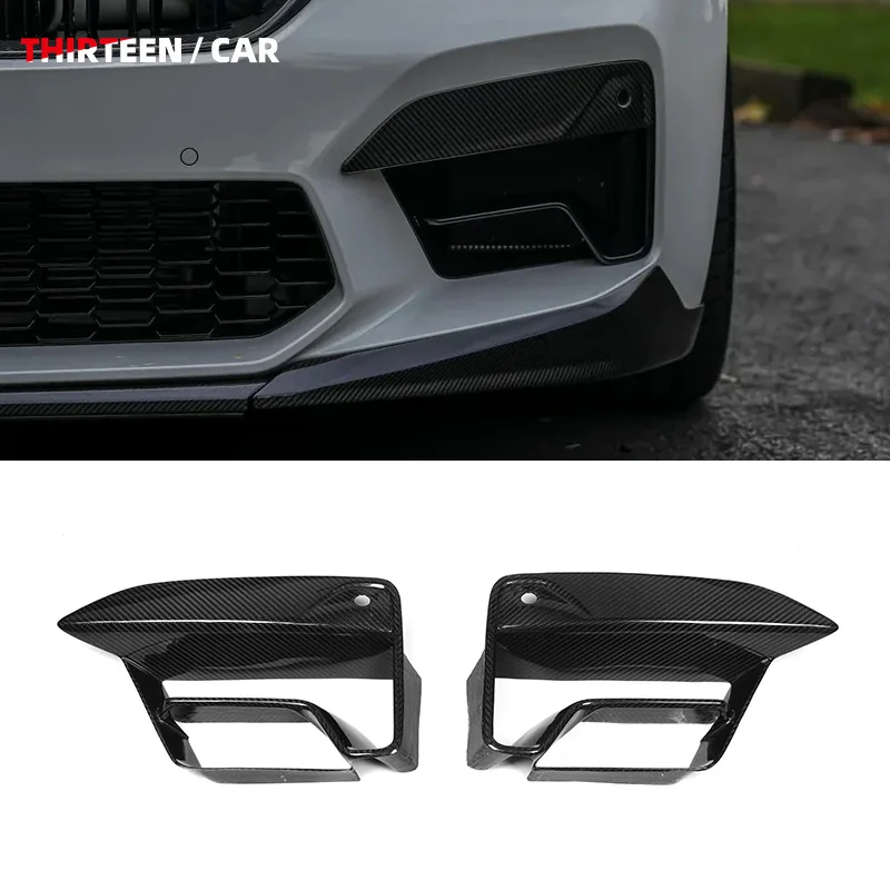 

Сухой воздуховод из углеродного волокна, передний бампер, вентиляционное отверстие из углеродного волокна, передний бампер автомобиля, часть OEM-стиля для BMW M5 F90 Lci 2021+