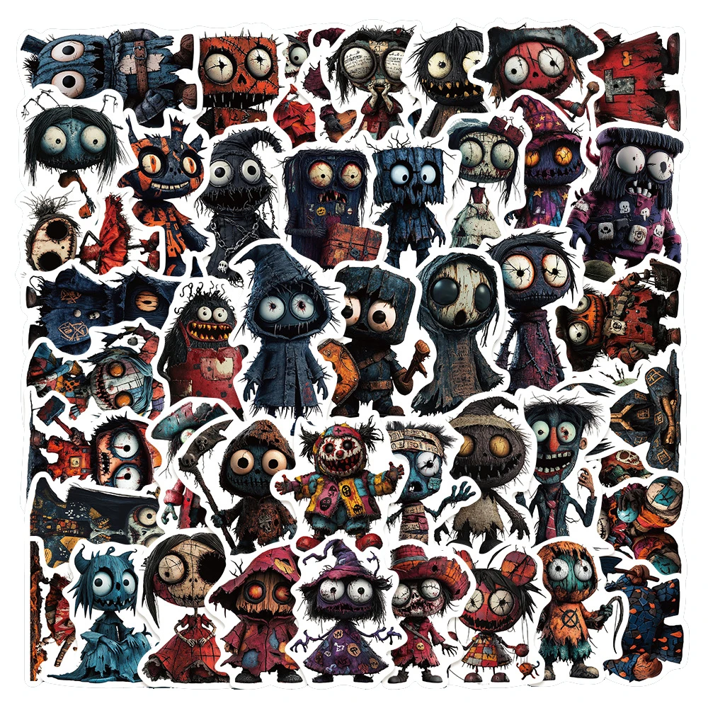 10/30/50pcs Horror Gothic Style Doll Cartoon Stickers for Skateboard Laptop Guitar Helmet Vinyl Cool Graffiti Sticker Decoration