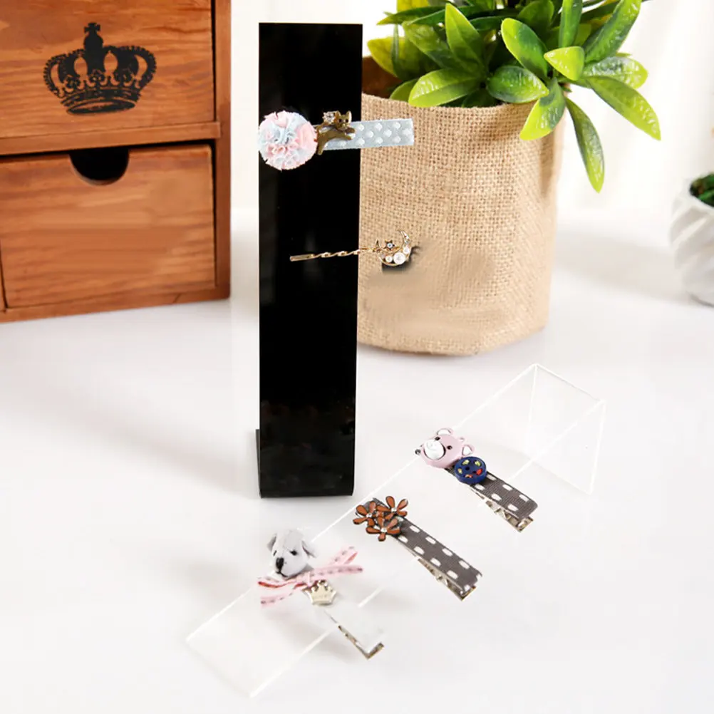 

4Pcs Heavy Duty Acrylic Hair Clip Display Stand Hairpin Barrette Organizer for Store Shelf Jewelry Packaging Display Fixture