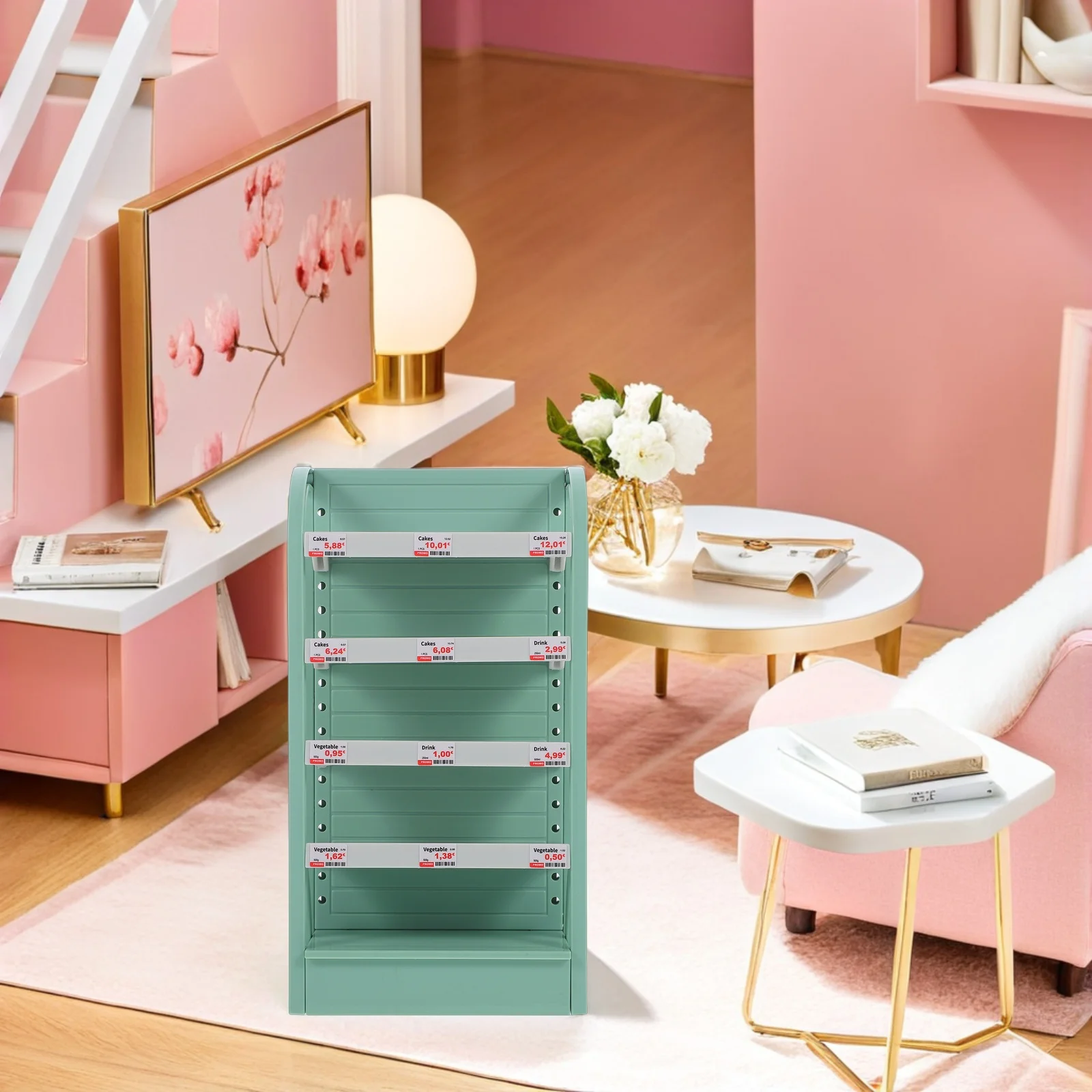 

Compact Miniature Supermarket Display Rack For Dollhouse Toy Storage Multi Layer Furniture Kids Pretend Play Kitchen Accessories