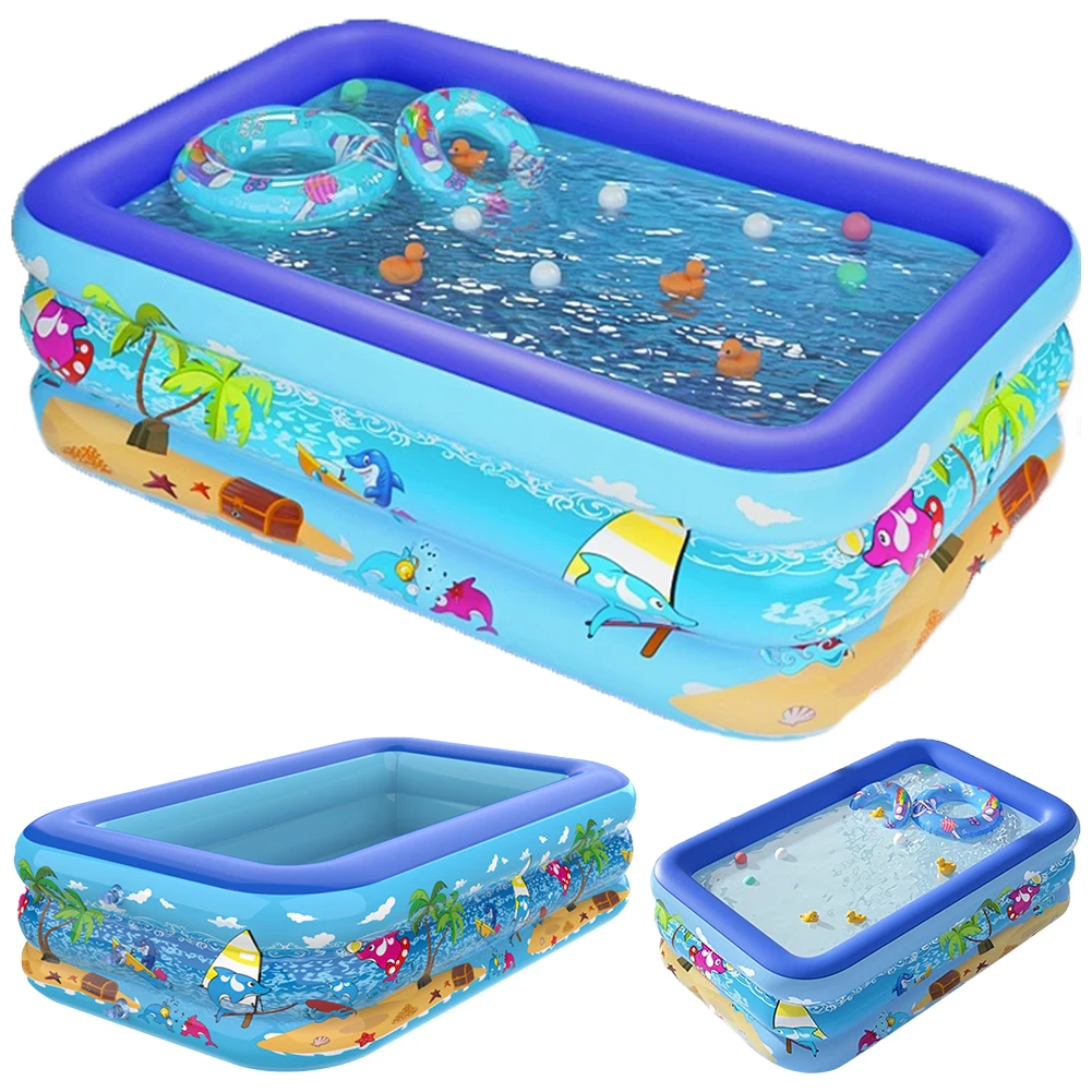 Framed Swimming Pool Cartoon Pattern Baby Bath Bathtub Thickening Swimming Pool for Summer Outdoor Indoor