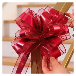 10PCS Snow Yarn Pull Bow Ribbon Big Car Bow for Cars Birthday Festival Presents Gift Decoration Ribbon Wedding Pull Flower