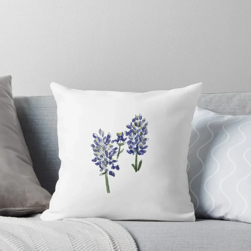 Bluebonnets, Blue Lovely Throw Pillow Rectangular Cushion Cover pillow cover christmas pillow