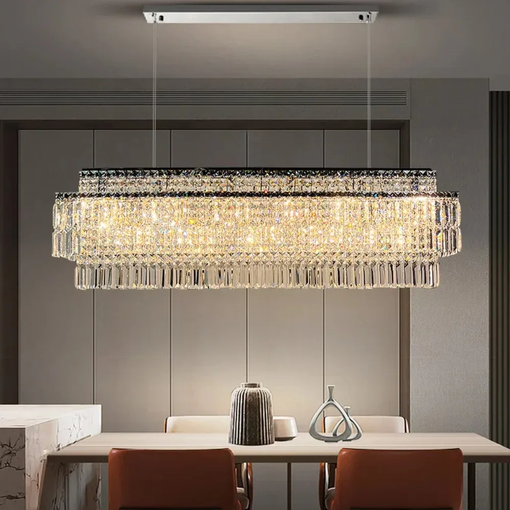 Modern Luxurious House Chandelier Classic Luxury Crystal Pendant Light Hotel Lobby Bar Counter Hanging Lamp for Home Living Room