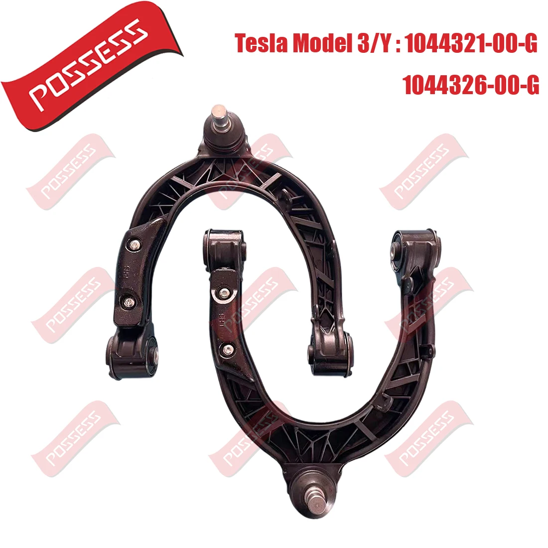 A Pair of Front Upper Suspension U-Type Control Arm For Tesla Model 3 5JY3 Model Y 5YJY 2017-/,OE 1044321-00-G 1044326-00-G