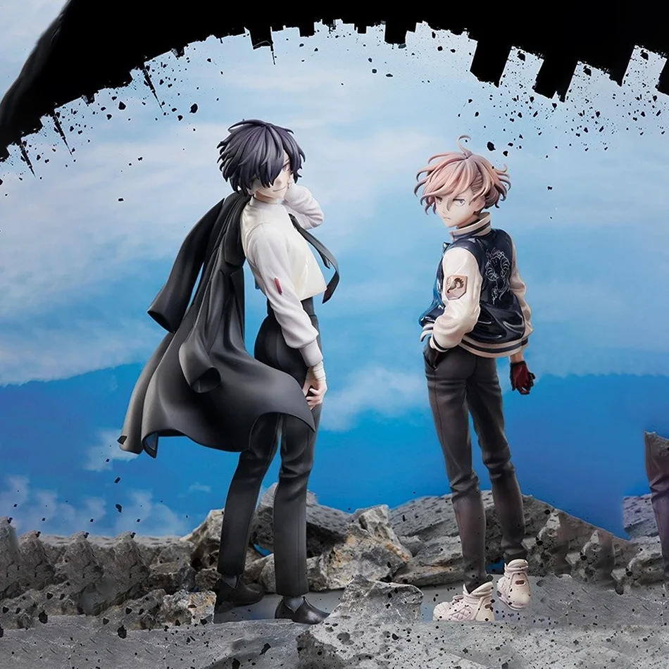 Bungo Stray Dogs 22cm Dazai Osamu Noodles Press Figure Japanese Cartoon Figurines Collection Cute Toys