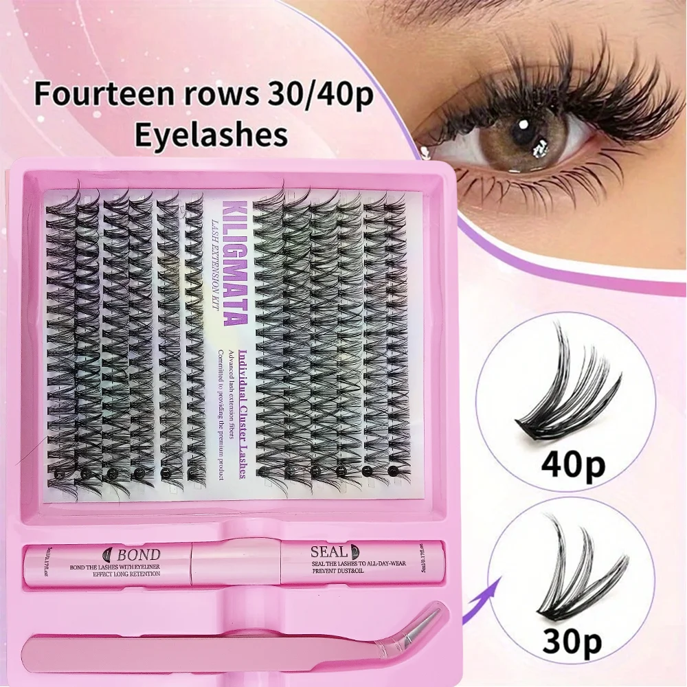 200 grubych sztucznych rzęs, naturalny, lekki styl, zakrzywienie CD, mieszana długość 9-14 mm