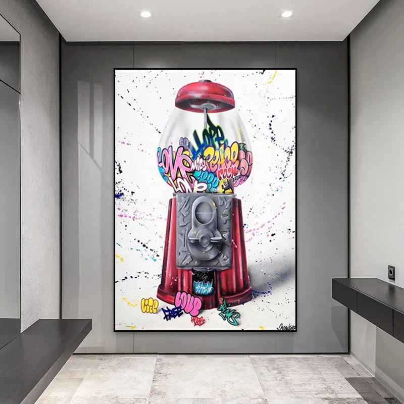 Candy Machine Graffiti Art Posters and Prints Canvas Painting Street Pop Art Wall Pictures for Living Room Home Decoration