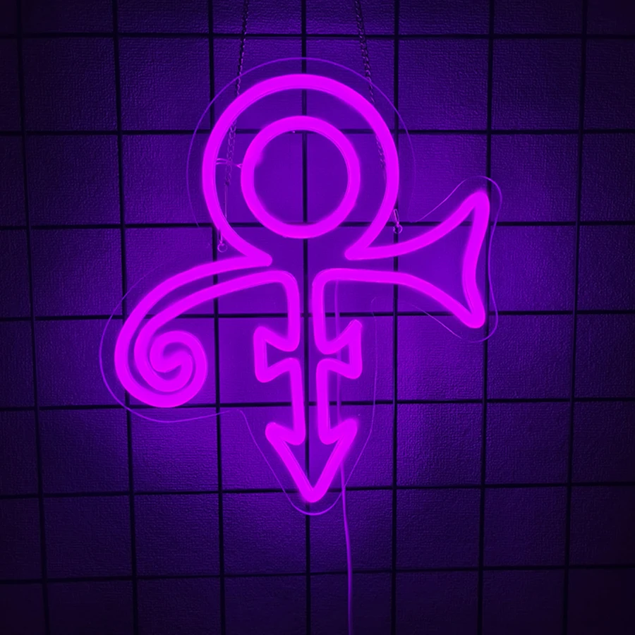 Prince Purple Symbol Neon Signs for Wall Decor,USB Powered Neon Light for Dorm Man Cave Bar Music Studio Party Birthday Gifts