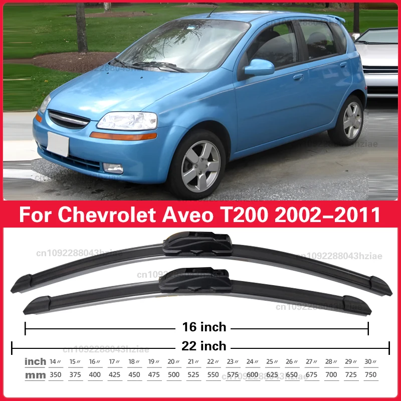 For Chevrolet Aveo Kalos Lova Nexia T200 MK1 2002~2011 Car Accessory Windscreen Front Wipers ‌Quality wiper blade U J Hook Arm
