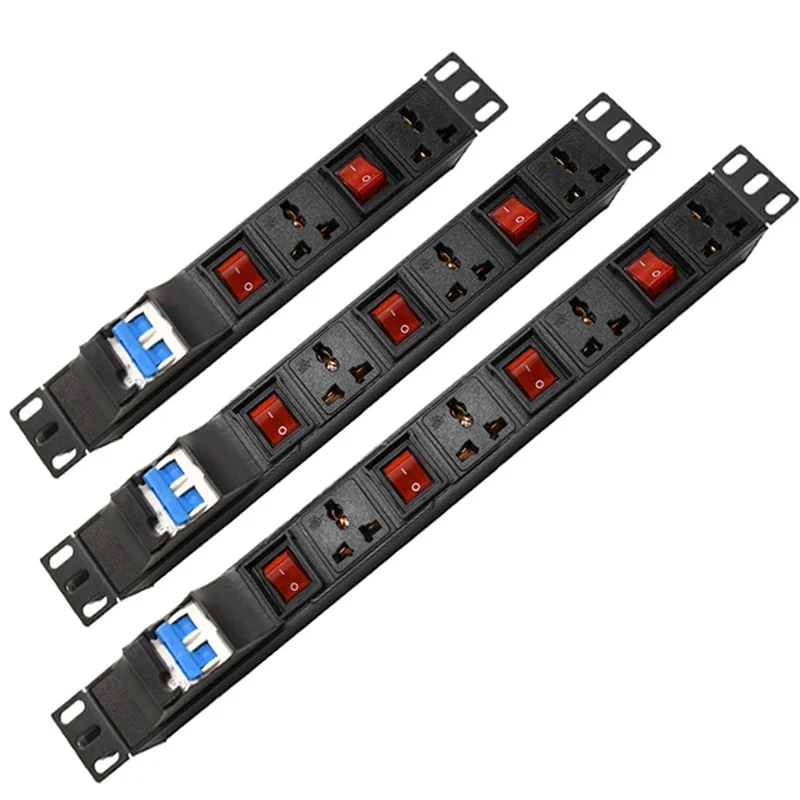 Cabinet Rack Mount PDU Power Strip Independent Switch 1/2/3/4Ways Universal Socket 16A Air Switch Power Distribution Unit