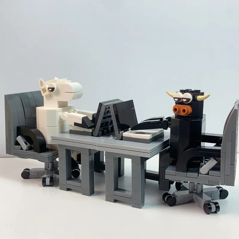 Creative High-Quality Assembly Set City Series Computer Table Sofa Shrimp Model DIY Assembly Toy Gift In Stock