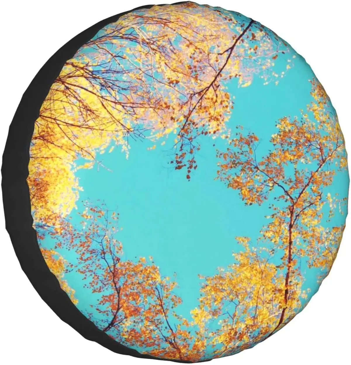 

Spare Tire Cover Universal Portable Tires Cover 17 Inch Forest Blue Sky Autumn Leaves Car Tire Cover Wheel Protector Weatherproo