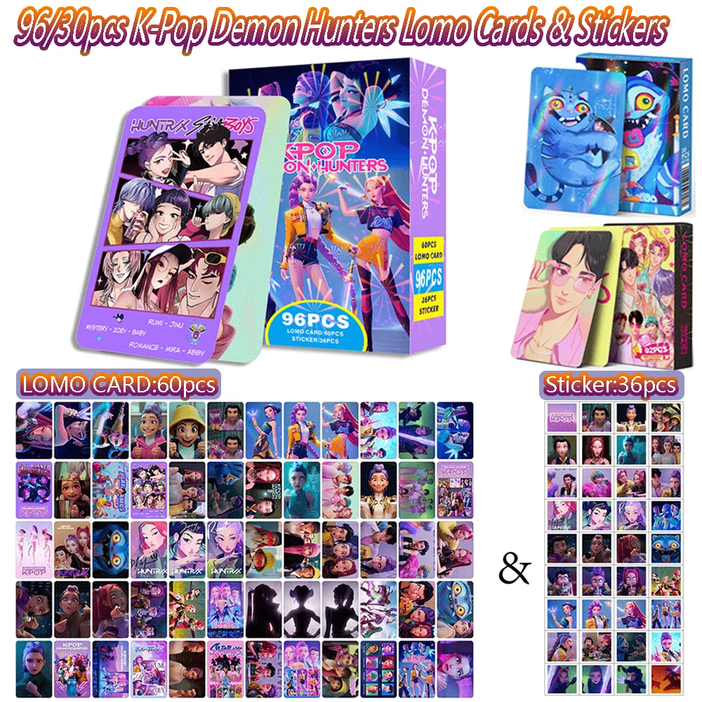 بطاقات وملصقات Anime K-Pop Demon Hunters Lomo للفتيات والأولاد مجموعة بطاقات LOMO عالية الدقة مجموعة المعجبين ديكور مقاوم للماء