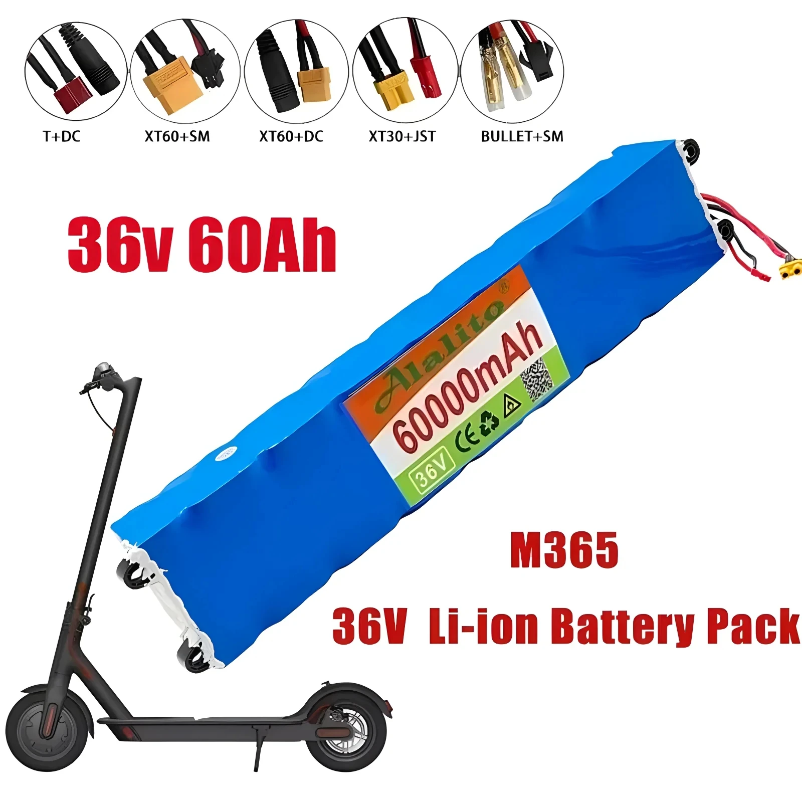 

100% 36V 60Ah Scooter Battery Pack for Xiaomi Mijia M365 36V 60000mAh Battery pack Electric Scooter BMS Board for Xiaomi M365