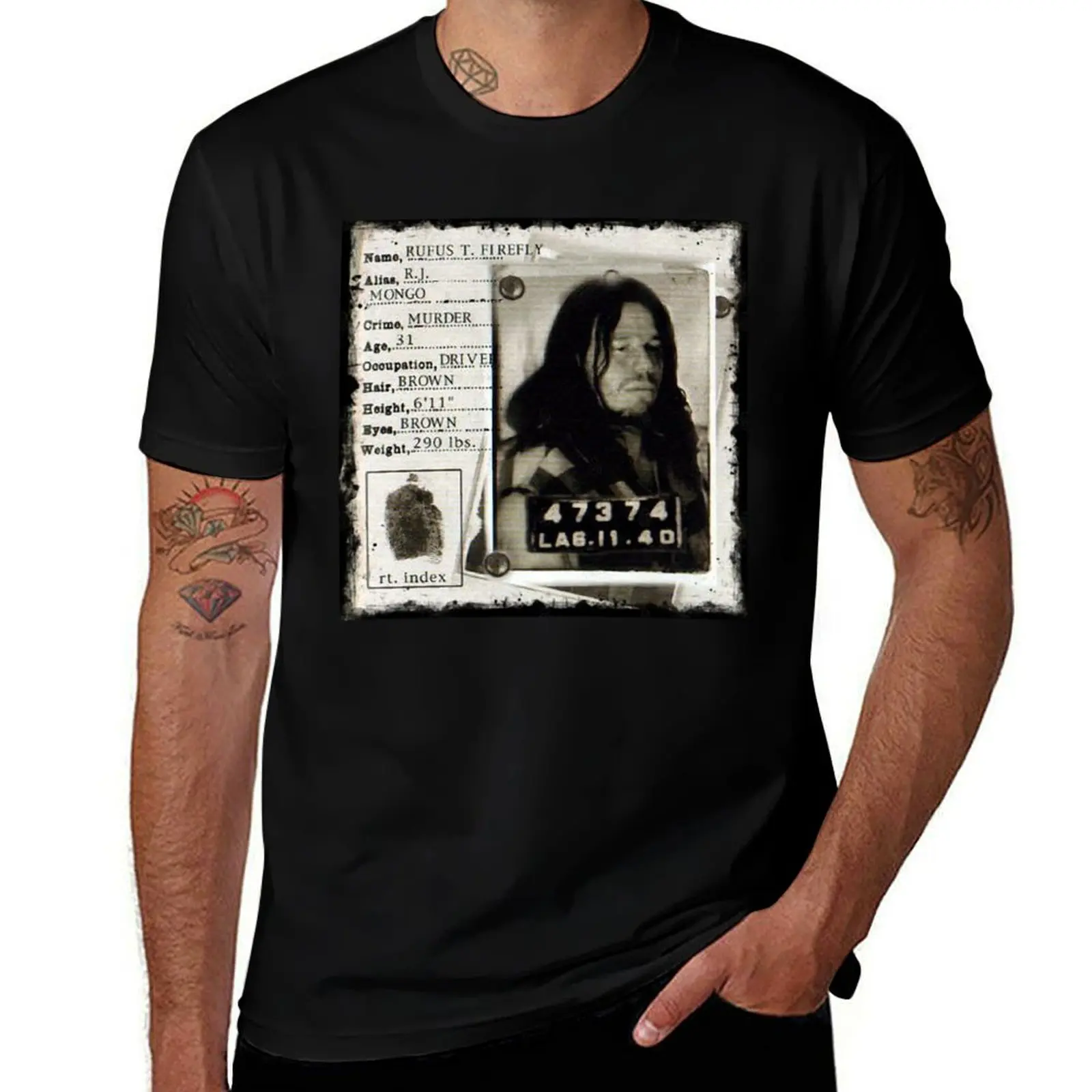 

Rúfus Jr mugshot T-Shirt man t shirt basketball graphic tees cheap stuff luxury clothes men